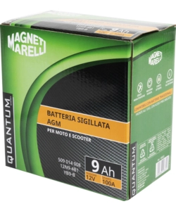 Magneti marelli batteria moto e scooter 9ah 12v 100a tecnologia agm sigillata polo positivo sinistro